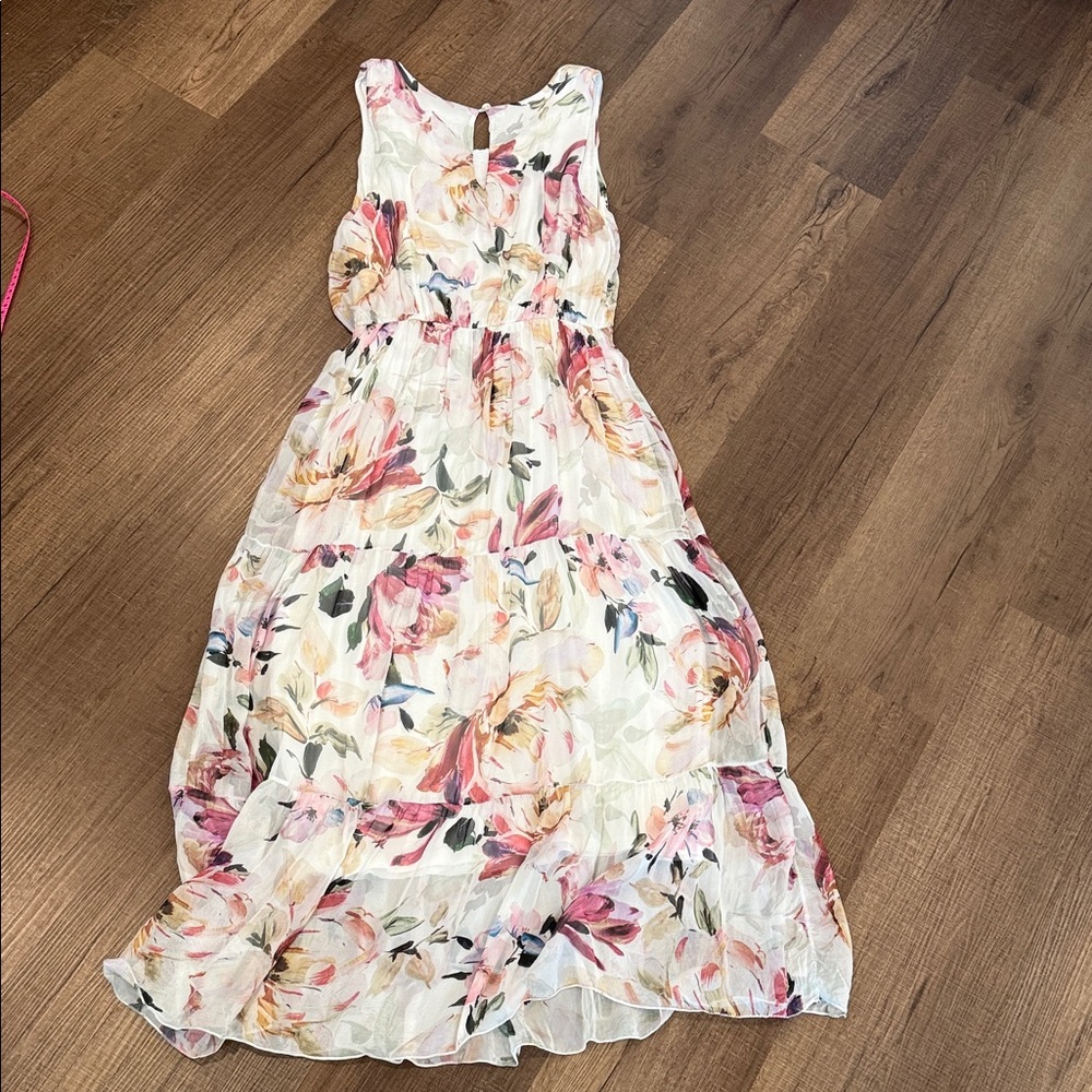 NWT Elegant Floral midi/maxi silk blend Dress - Picture 10 of 11